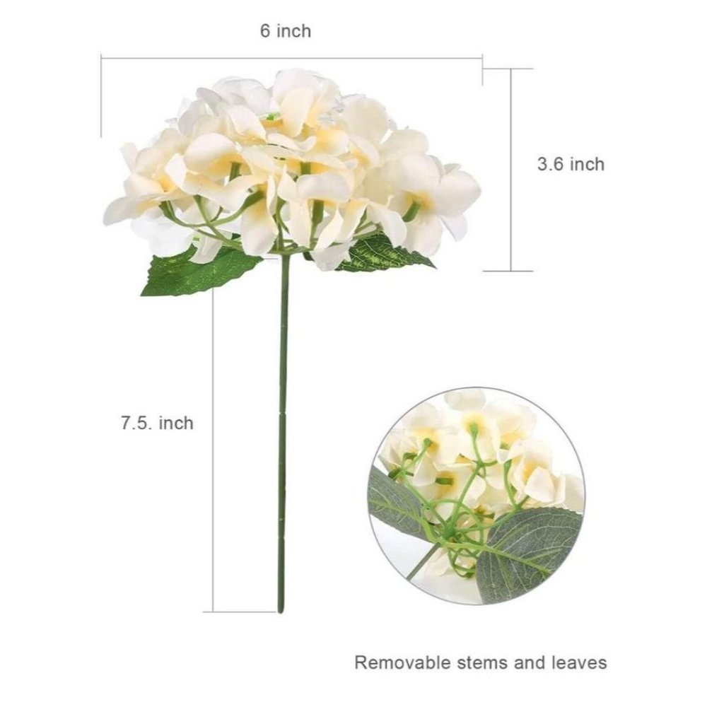 30 piece | Champagne Hydrangeas Flowers w/ stems Silk Floral - Picture 2 of 5